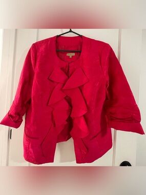 Kerry Brooke Bright pink Ruffle Women's Blazer